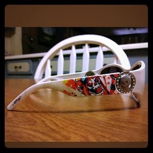 Ed Hardy Womens White Skull Sunglasses